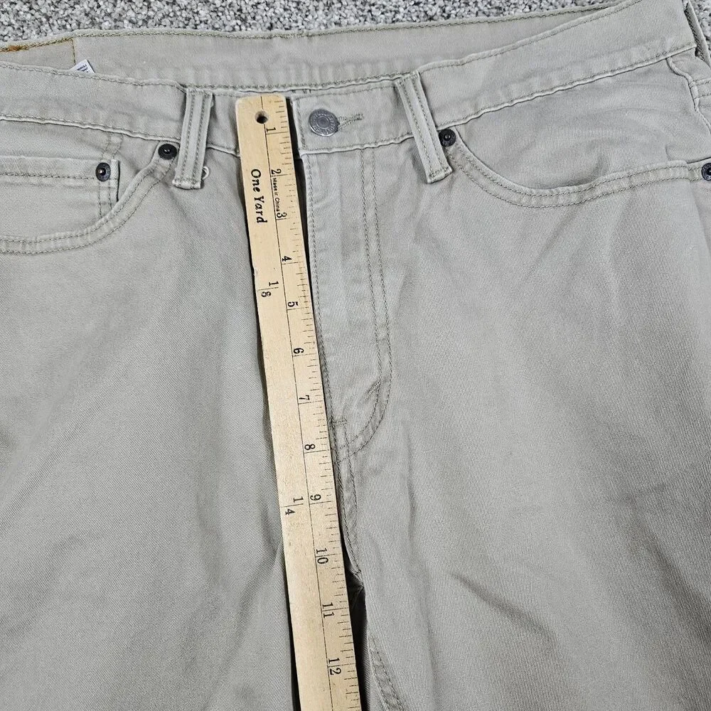 Levis 541 Jeans Mens 35x28 Khaki Athletic Tapered Stretch Workwear American